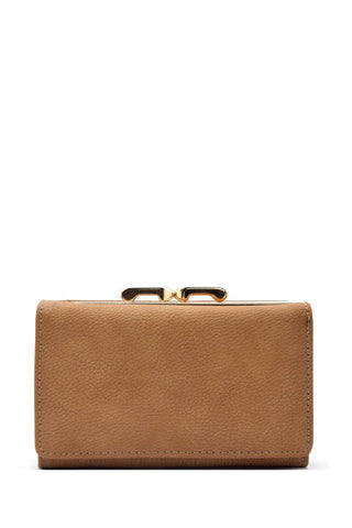 Tri-fold kiss lock combo half size wallet