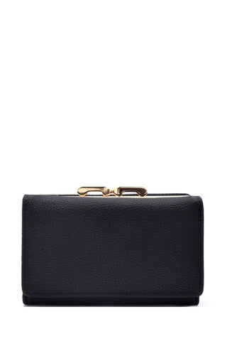 Tri-fold kiss lock combo half size wallet