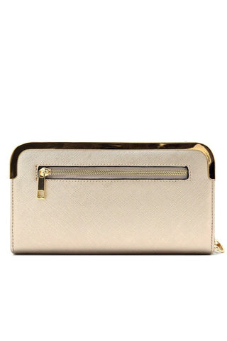 Hardware rim accent saffiano wallet and cellphone holder