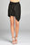 Ladies fashion waist bow tie asymmetrical pinstripe skirt