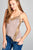 Ladies fashion v-neck w/contrast lace trim poly spandex knit cami bodysuit