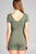 Ladies fashion short sleeve v-neck w/strappy strap cotton spandex bodycon romper