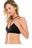 Ladies fashion micro suede bralette w/y strap