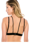 Ladies fashion micro suede bralette w/y strap