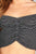 Ladies fashion short sleeve off the shoulder front shirring detail crop stripe rayon spandex rib top