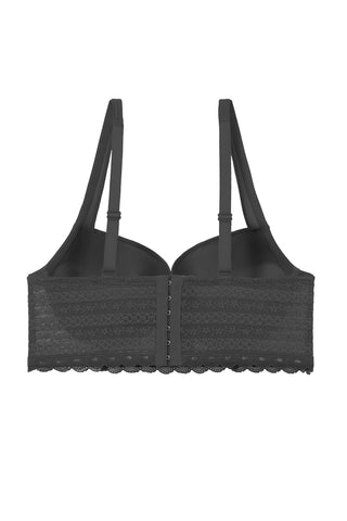 Ladies d-cup solid demi bra w/underwire