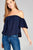 Ladies fashion off the shoulder rayon challis woven top