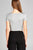 Ladies fashion short sleeve front open self tie rayon spandex crop top