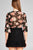 Ladies fashion elbow bell sleeve open front self tie floral print mesh crop top