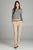Ladies fashion classic woven pants w/ belt