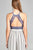 Ladies fashion heart neckline halter neck open back lace crop top