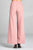 Ladies fashion high waist front zipper detail side slit long woven pants