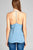 Ladies fashion plus size v-neck back t-strap cami wool dobby woven top