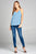 Ladies fashion plus size v-neck back t-strap cami wool dobby woven top