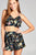 Ladies fashion v-line halter neck strap front ruffle elastic back crop woven top