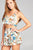 Ladies fashion v-line halter neck strap front ruffle elastic back crop woven top