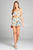 Ladies fashion v-line halter neck strap front ruffle elastic back crop woven top