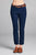 Ladies fashion cotton spandex twill long pants w/belt