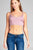 Ladies fashion front strap bustier detail rayon spandex crop top
