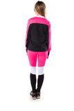 Ladies fashion active sport yoga / zumba 2 pc set zip up jacket & leggings outfit