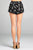 Ladies fashion plus size front surplice w/lace trim floral print short pants