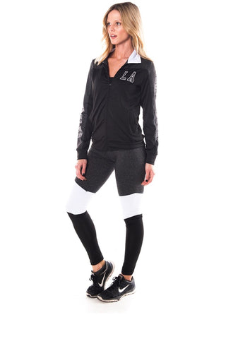 Ladies fashion plus size los angeles logo active 2 pcs set outfit