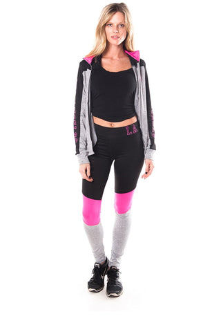 Ladies fashion plus size los angeles logo active 2 pcs set outfit