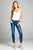 Ladies fashion v-neck w/back cross strap cami cotton rayon spandex bodysuit