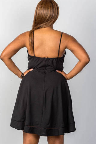 Ladies fashion plus size  lace-up midi dress