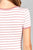 Ladies fashion short sleeve round neck yarn dye stripe rayon spandex jersey top