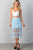 Ladies fashion boho elastic waist lined lace midi skirt