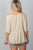 Ladies fashion 3/4 sleeve w/oring at front babydoll top