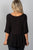 Ladies fashion 3/4 sleeve w/oring at front babydoll top