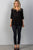 Ladies fashion 3/4 sleeve w/oring at front babydoll top