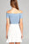 Ladies fashion short sleeve off the shoulder rayon spandex rib top