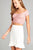 Ladies fashion short sleeve off the shoulder front shirring detail rayon spandex rib crop top