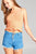 Ladies fashion v-neck shirring w/string cami rayon spandex rib top