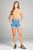 Ladies fashion v-neck shirring w/string cami rayon spandex rib top