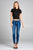 Ladies fashion short sleeve mock neck ruffle hem rayon spandex rib top
