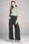 Ladies fashion short sleeve mock neck ruffle hem rayon spandex rib top