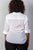 Ladies fashion plus size white roll-sleeve plus size top