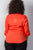 Ladies fashion plus size roll-sleeve plus size top