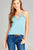 Ladies fashion v-neckline wrap w/cross strap cami rayon spandex top