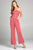 Ladies fashion tube top long wide leg rayon spandex jumpsuit