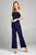 Ladies fashion tube top long wide leg rayon spandex jumpsuit