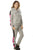 Ladies fashion 2 pc fleece sets w/ 2 front pockets, fur line hood & applique