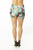 Ladies fashion zip up floral print short