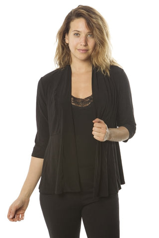 Ladies fashion  petite 3/4 sleeve open front cardigan