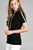 Ladies fashion short sleeve w/wide stripe drawstring hoodie cotton rayon spandex top