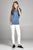 Ladies fashion short sleeve w/wide stripe drawstring hoodie cotton rayon spandex top
